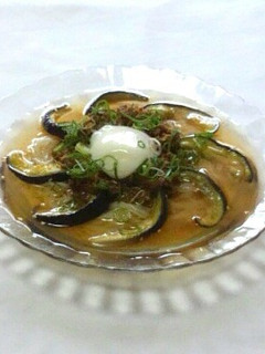 韓国風蒸しなすとピリ辛肉みその冷麺-レシピのメイン写真