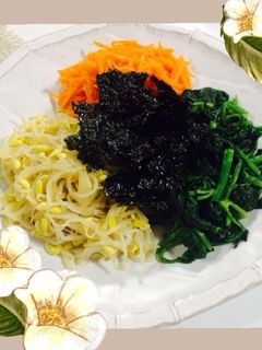 3種ナムルの、ぶっかけ韓国のり乗せ☆-レシピのメイン写真