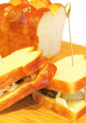 がっつりランチに照り焼きステーキサンド-レシピのメイン写真