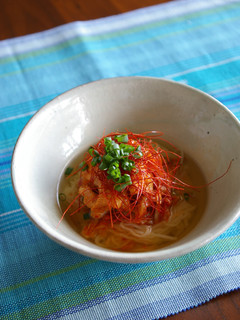 ピリ辛冷麺~茹で鶏のポッサム風~-レシピのメイン写真