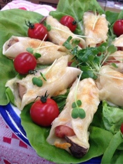 餃子の皮で巻き巻きピザ-レシピのメイン写真