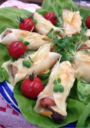 餃子の皮で巻き巻きピザ-レシピのメイン写真