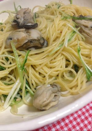 かきと水菜のペペロンチーノ-レシピのメイン写真