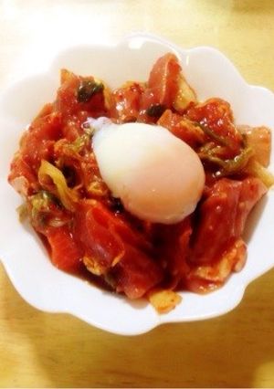 お酒に合う！ユッケ風キムチと刺身の和え物-レシピのメイン写真