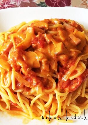 たっぷりソースの濃厚トマトクリームパスタ-レシピのメイン写真