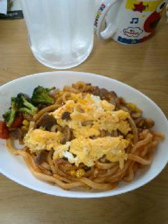 卵ぶっかけナポリタン風うどん-レシピのメイン写真