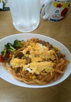卵ぶっかけナポリタン風うどん-レシピのメイン写真