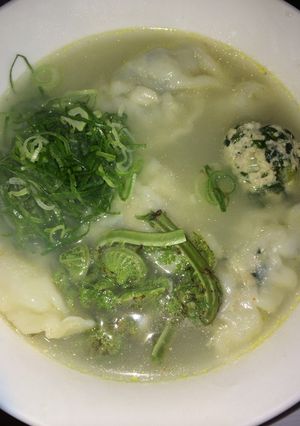 春限定 こごみ添え水餃子（鶏）-レシピのメイン写真