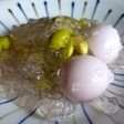 おもてなし☆枝豆とうずらの岩下漬けジュレ