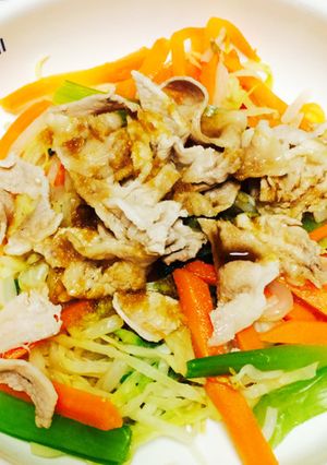 簡単!生姜焼味野菜たっぷり豚しゃぶサラダ-レシピのメイン写真