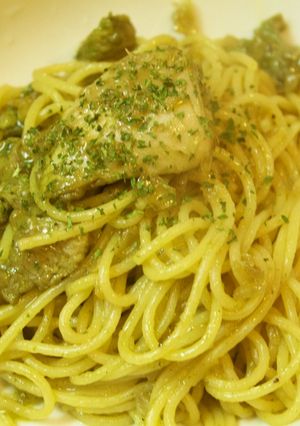 お手軽バジルソースと鶏肉のパスタ-レシピのメイン写真