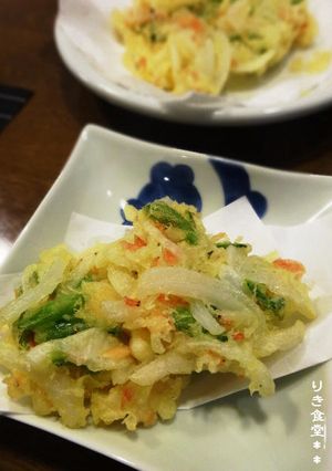 新玉ねぎとスナップエンドウのかき揚げ-レシピのメイン写真
