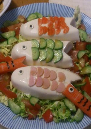 けんちゃん豆腐DEこいのぼりサラダ-レシピのメイン写真