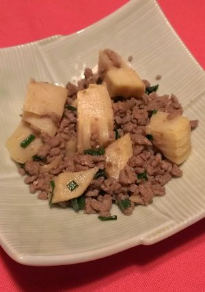 たけのこ&ひき肉の甘辛味噌炒め♪-レシピのメイン写真