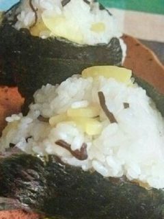 塩昆布とたくあんのおにぎり-レシピのメイン写真