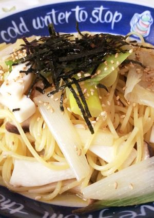 長ネギとキノコの和風ペペロンチーノ-レシピのメイン写真