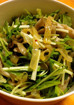 水菜、舞茸、キクラゲの中華サラダ-レシピのメイン写真