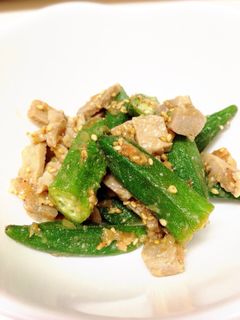 リメイク☆豚の生姜焼き梅おくら-レシピのメイン写真