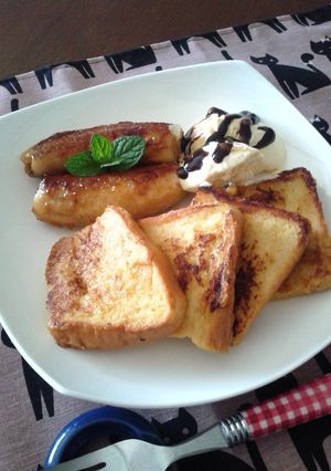 フレンチトースト＊カラメルバナナ添え♪-レシピのメイン写真