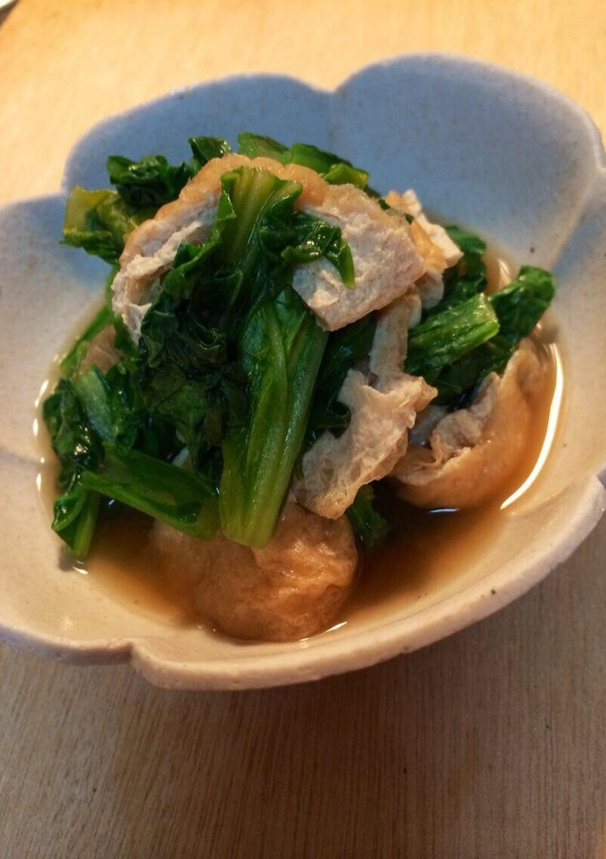 めんつゆで失敗なし！青菜と揚げの煮浸し-レシピのメイン写真