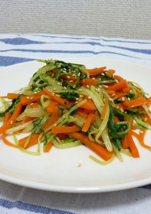 【簡単！】水菜とにんじんのウェイバー炒め-レシピのメイン写真