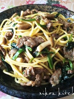 簡単&絶品♡ほうれん草と牛肉の和風パスタ-レシピのメイン写真