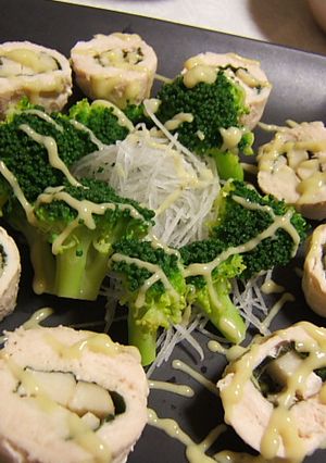 鶏ささ身ロールわさびマヨネーズソース-レシピのメイン写真
