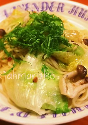 じめじとレタスのアンチョビパスタ-レシピのメイン写真
