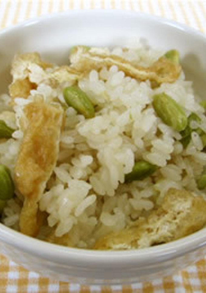 枝豆と油揚げの炊き込みごはん-レシピのメイン写真