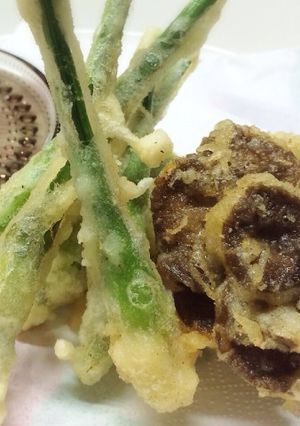 にんにくの芽の穂先♡カラッと天ぷら♪-レシピのメイン写真