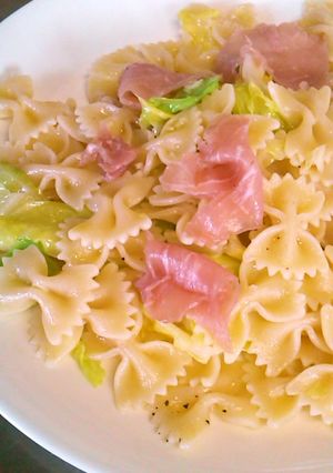 鍋ひとつで春キャベツと生ハムのパスタ-レシピのメイン写真