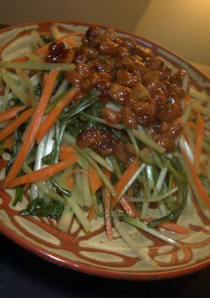 焼き納豆∮塩もみ野菜サラダ-レシピのメイン写真