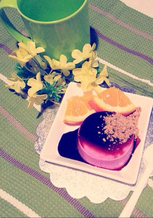 紫芋ぷりん〜黒蜜，黒豆きな粉をかけて〜-レシピのメイン写真
