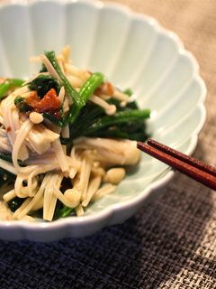 ほうれん草とエノキの梅和え-レシピのメイン写真