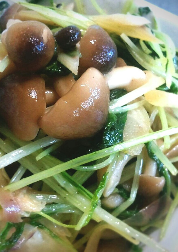 ミョウガと水菜とシメジのポン酢炒め♪-レシピのメイン写真