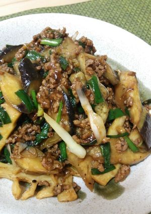 なすとたけのこの麻婆風肉味噌炒め-レシピのメイン写真