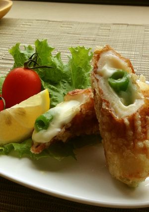 スナップエンドウが主役✿竹輪天ぷら揚げ✿-レシピのメイン写真