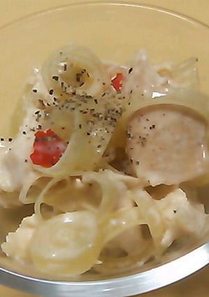 カレーのお供にらっきょうとささみマヨ和え-レシピのメイン写真
