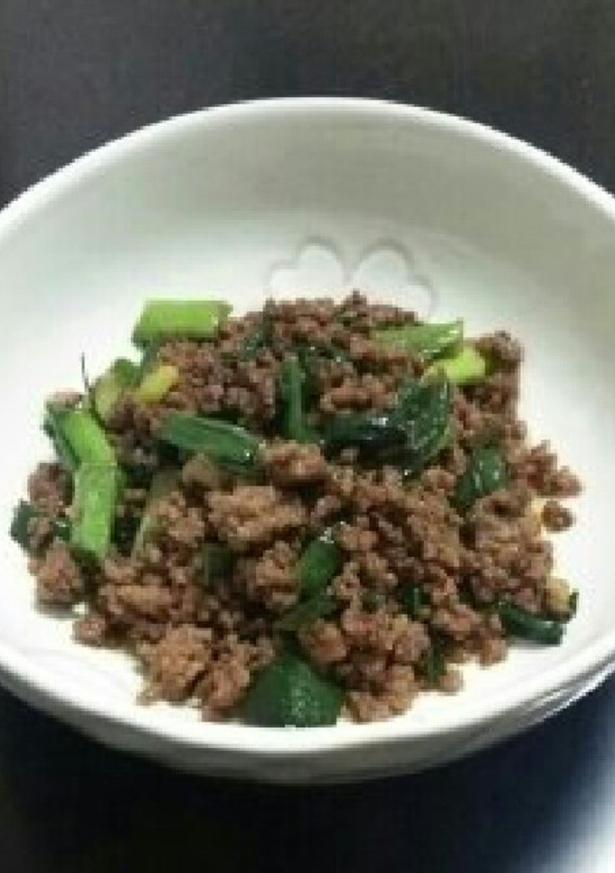 ごはんがすすむ！ひき肉とネギのピリ辛炒め-レシピのメイン写真