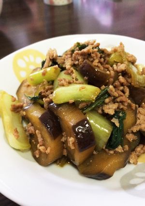 簡単！豚ひき肉となすのポン酢炒め-レシピのメイン写真