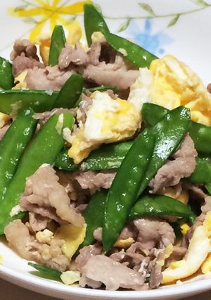 簡単！さやえんどうと豚肉の炒め物-レシピのメイン写真