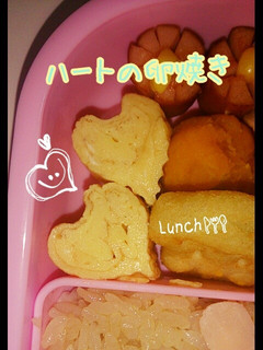 まきすでくっついたハートの卵焼きﻌﻌﻌ♡-レシピのメイン写真