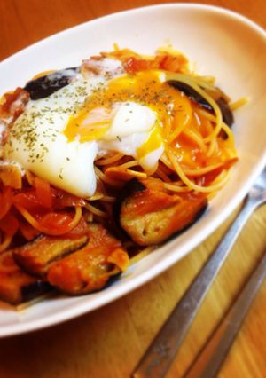 トマトジュースで☆ナスのパスタ♪-レシピのメイン写真
