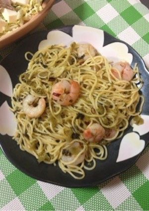 エビと高菜の和風ピリ辛パスタ-レシピのメイン写真
