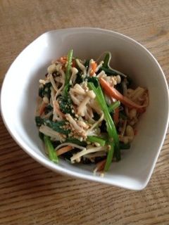 ほうれん草とエノキの和え物-レシピのメイン写真