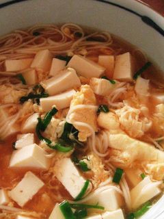 簡単お昼★卵&豆腐にゅうめん-レシピのメイン写真