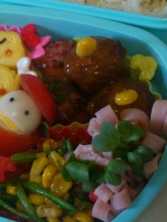 キャラ弁♥ハムでカイワレのお花♡-レシピのメイン写真