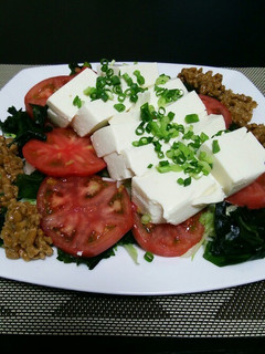 ヘルシー豆腐サラダ(納豆入れてみた)-レシピのメイン写真