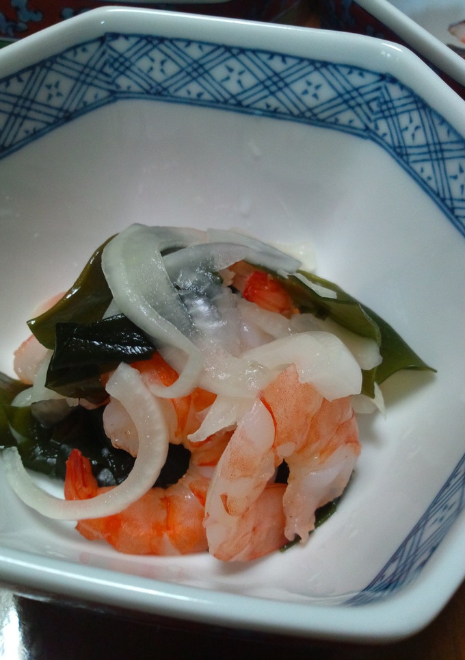 酢たまねぎでワカメと海老の和え物-レシピのメイン写真