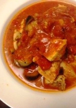 糖質制限レシピ鳥のむね肉のトマト煮込み　-レシピのメイン写真